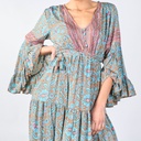 Floral v-neck maxi dress with tiered skirt