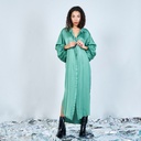 Relaxed long-sleeve midi shirt dress 