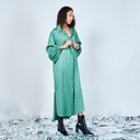 Relaxed long-sleeve midi shirt dress 