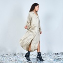 Relaxed long-sleeve midi shirt dress 