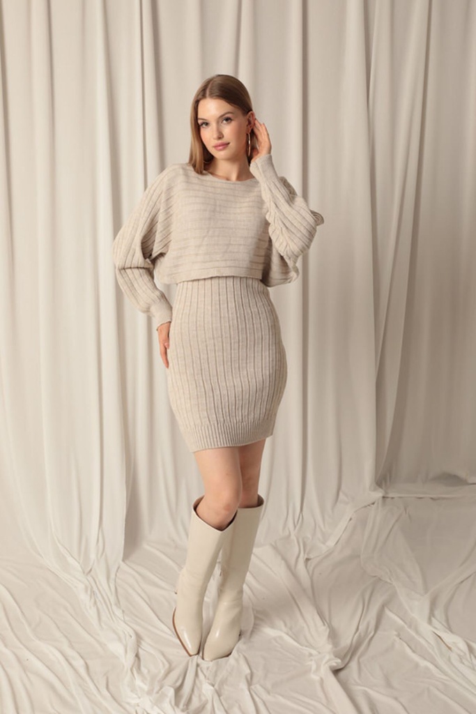 Dress with Knitted Blouse