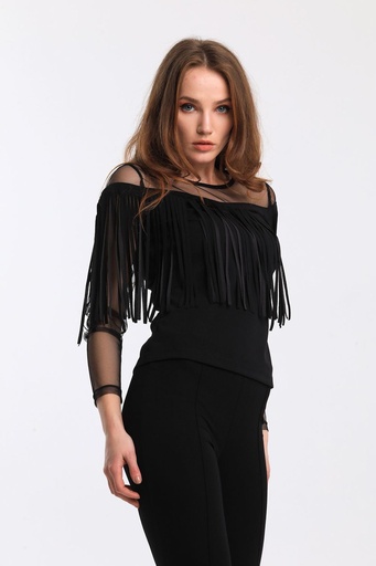 Crepe Tulle Blouse