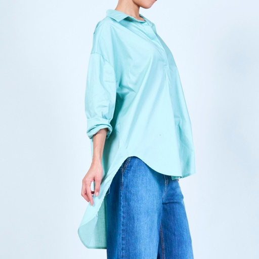 Oversized longline button-up shirt