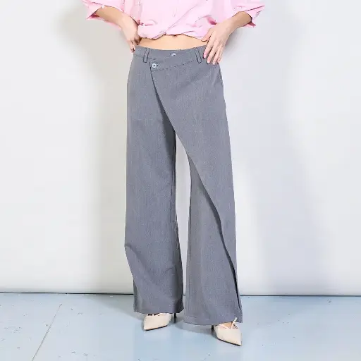 Asymmetrical wide-leg trousers